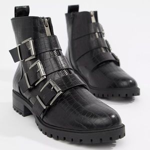 ASOS Buckle Chunky Flat Boot